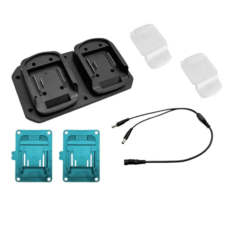 1 Set Power Station DIY Accessories Dual Port Battery Adapter For 18V Battery Double Power Output Holder With 40cm Cable