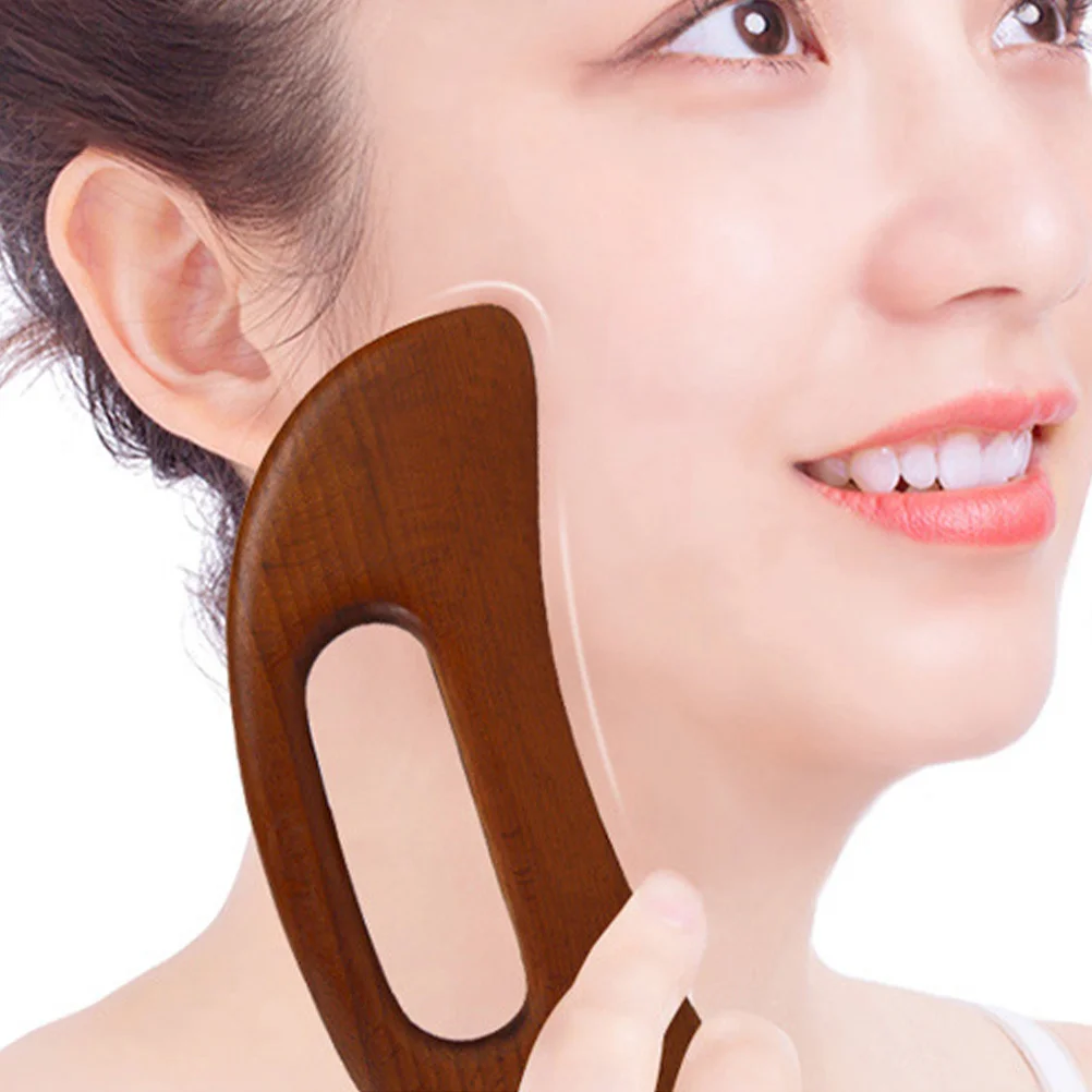 أداة تدليك كشط خشبية طبيعية من لوح جواشا، تصميم مريح للوجه والجسم والرقبة للاسترخاء المحمول في المنزل أثناء السفر #5