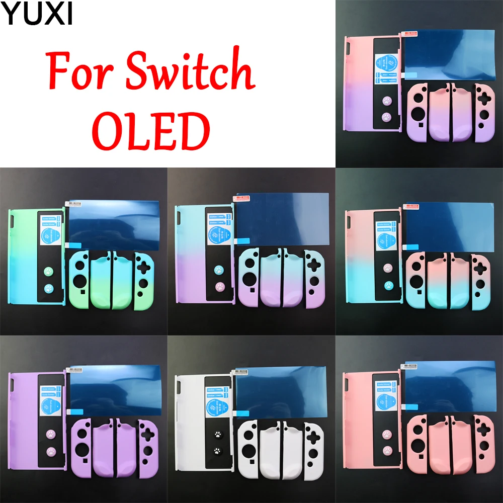 For NS OLED Protective Shell Suitable For Switch OLED Protective Sleeve Explosionproof Soft Film Rocker Cap With Thumb Grip Caps