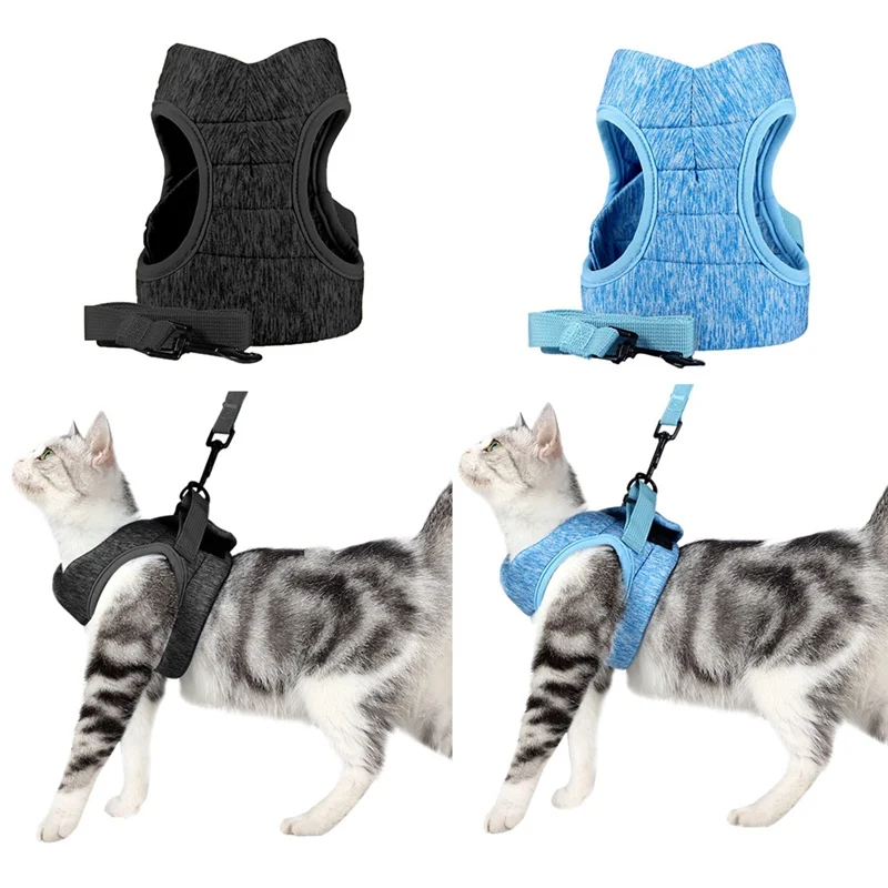 Adjustable Anti-Escape Small Cat Belt Kitten Harness with Reflective Strapad Breathable Soft Pet Vest  Mesh Cats Traction Belt