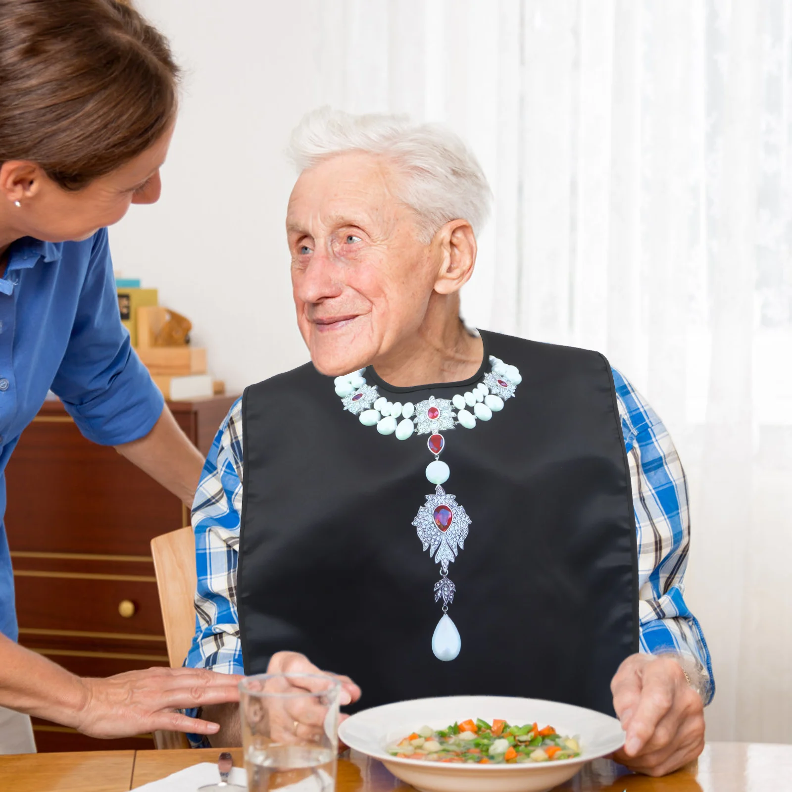 

Водонепроницаемый нагрудник для инвалидов, одежда для взрослых, мужская одежда для пожилых людей, уход из искусственной кожи, кормление для еды