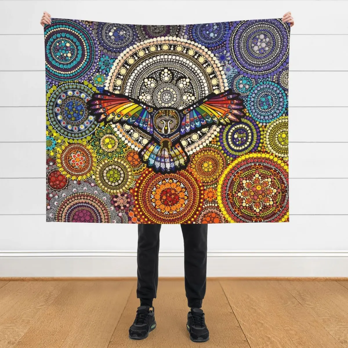 

Moonlight Owl Throw Blanket Kid'S Vintage Decorative Sofas Blankets