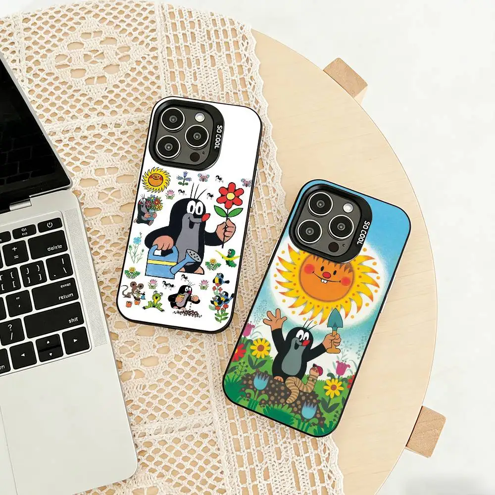 

Cartoon Littles Mole Phone Case For iPhone 17,16,15,14,13,12,11 Plus,Pro Max,XS,Colored silver phone case