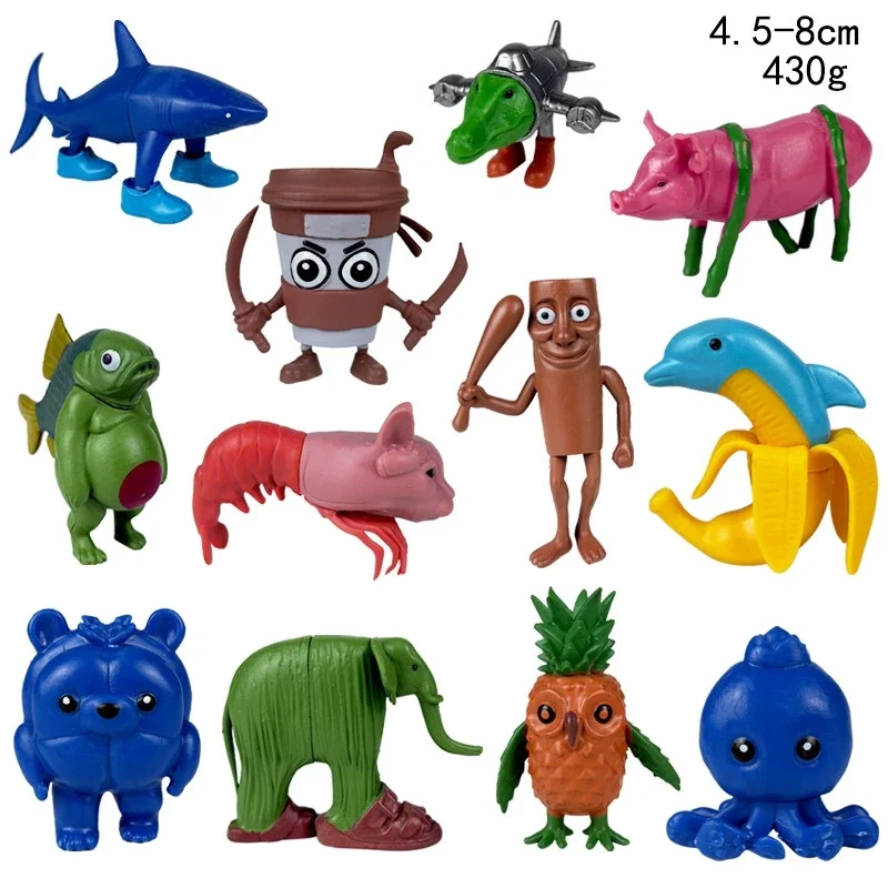 Tung Tung Sahur-Juego de figuras de Anime 3D, figura de monstruo de fusión creativa, modelo de juguete, decoración, regalo para niños, estatua en miniatura de PVC coleccionable