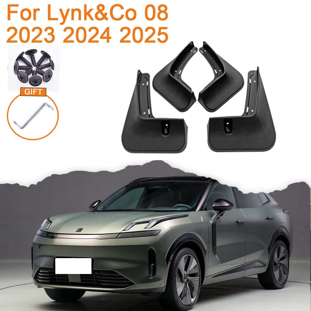 

For Lynk&Co 08 2023 2024 2025 Car Accessories Mud Flaps Lining Mudguards Fender Splash-proof Splash Guards Flap Auto Parts Tools