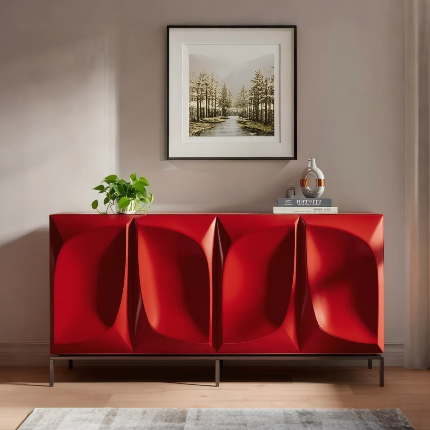 Credenza laccata minimalista italiana, mobile da ingresso, scarpiera, moderno e semplice