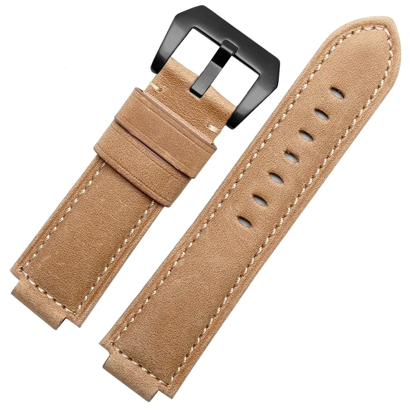 Genuine Leather Watch Strap for Timex Tide T2n720 T2n721 Waterproof Sweat-Proof Raised Mouth Men Accessories 24.16mm Wrist Strap