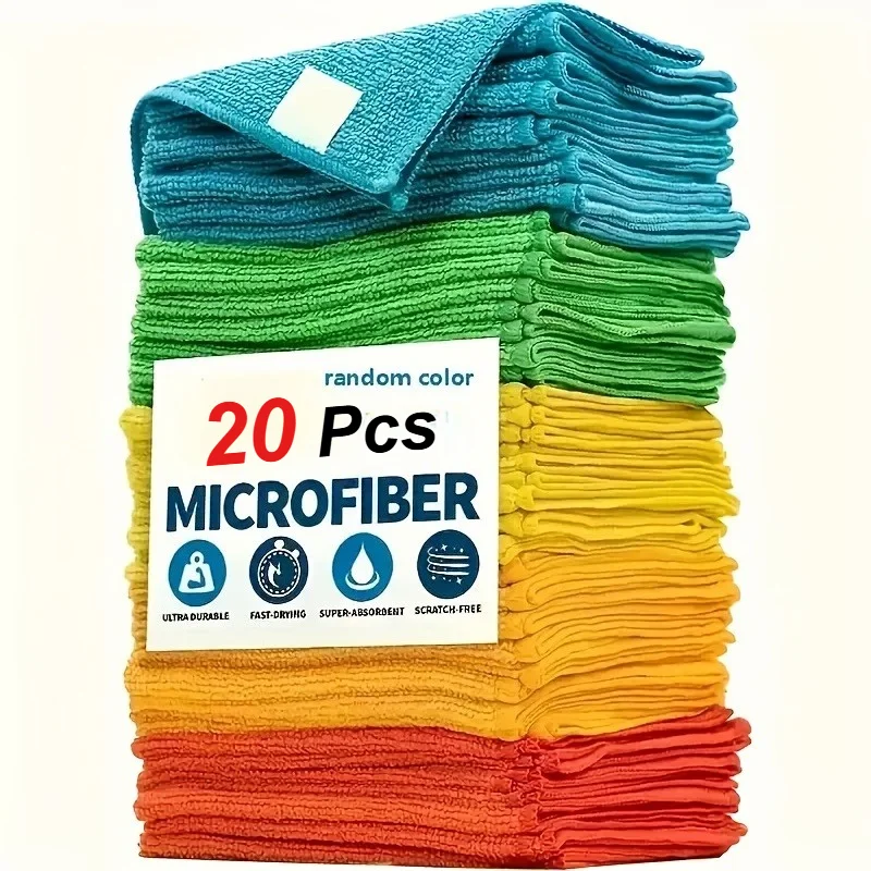 20 PCS Multifunctional Ultra-Fine Fiber Cleaning Cloth, Highly Absorbent Clean Towel Suitable for Kitchen, Bathroom, Car, Etc