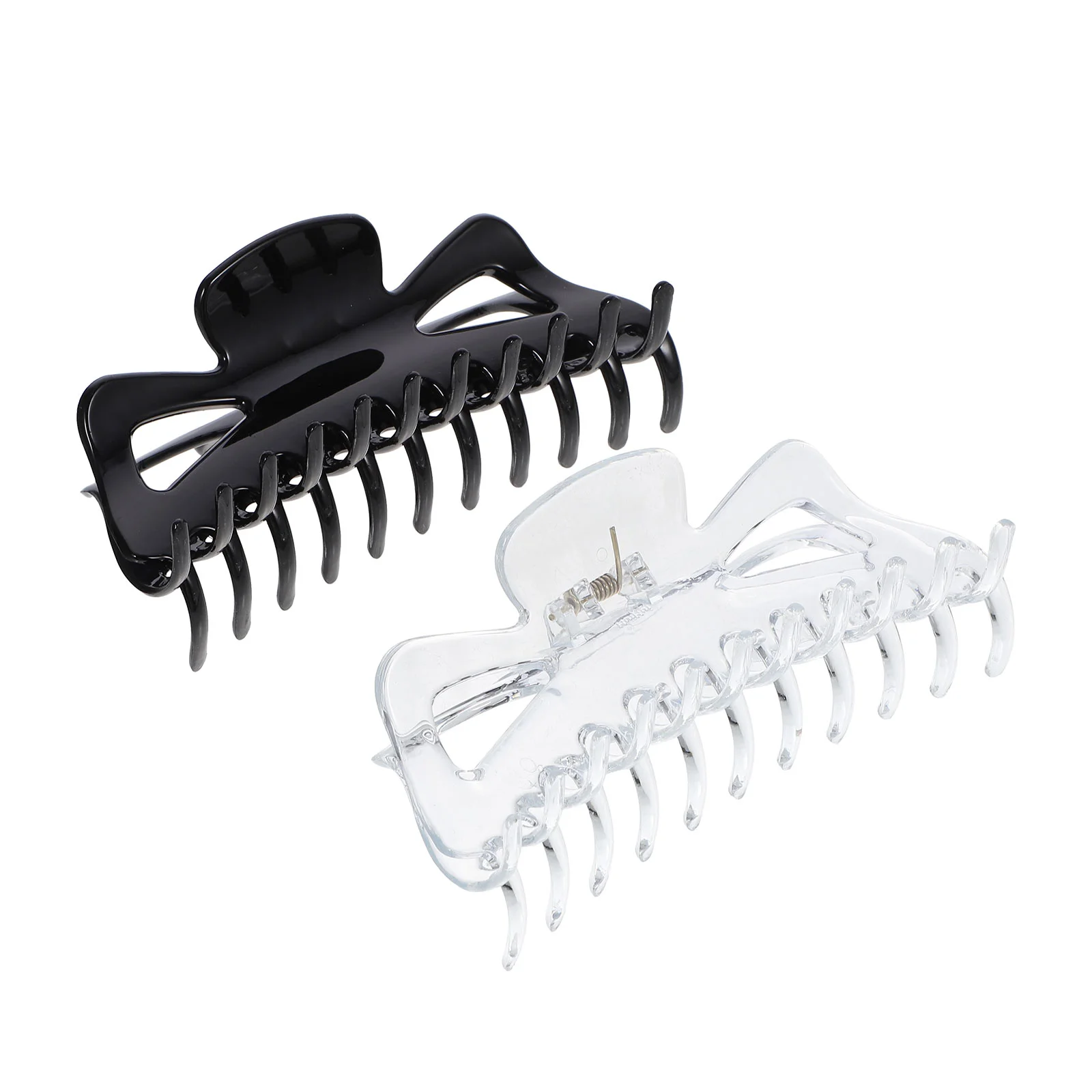 2 Pcs Hair Catch Shark Clip Shower Claw Jaw Barrette Barrettes Giant Acrylic Large Miss Pin