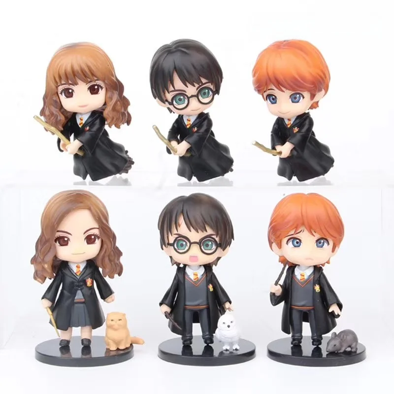 Chibi Harry Potter serie caja ciega juguete modelo de mano figuritas de Harry Potter Hermione Ron juguete coleccionable adornos de escritorio regalo