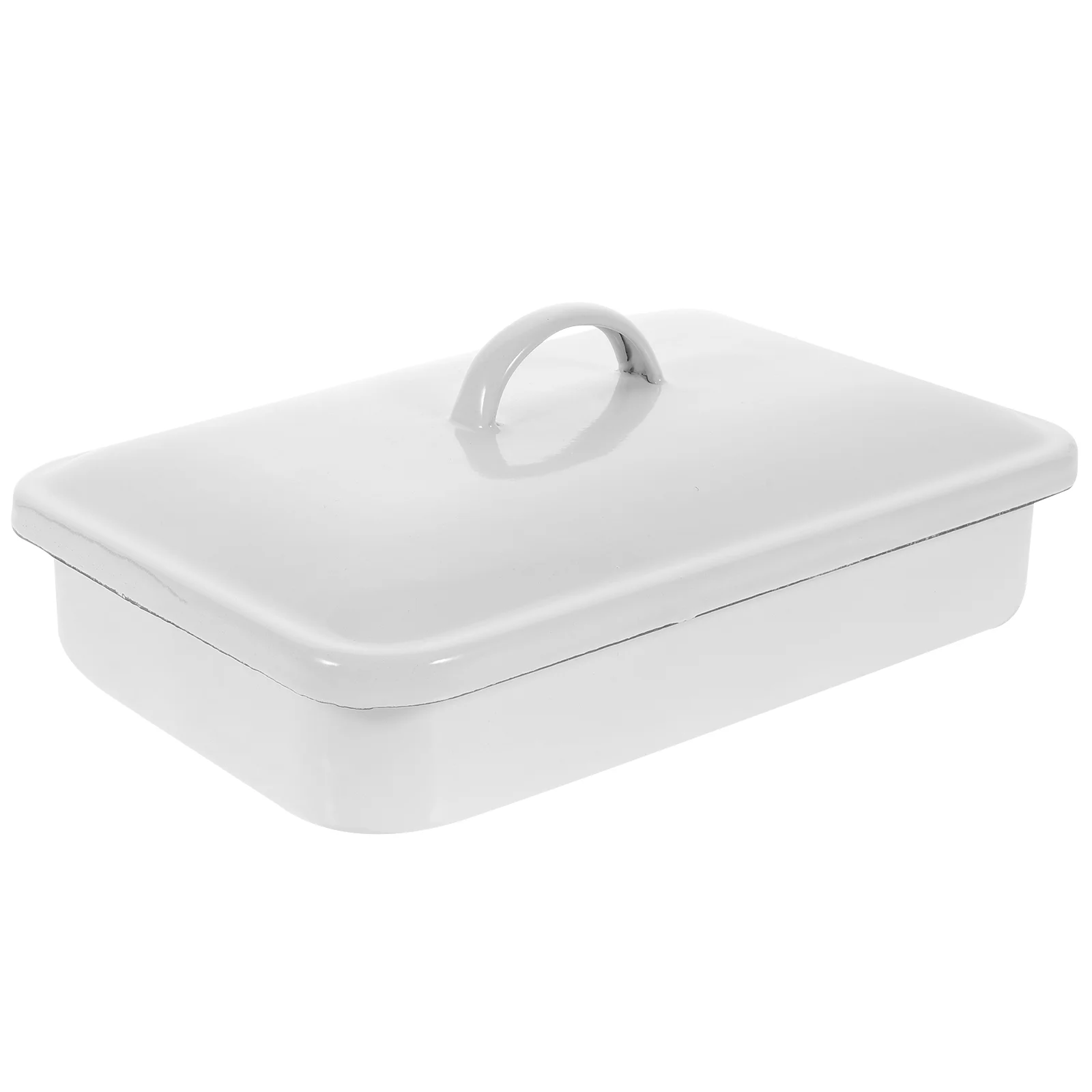 

Dinnerware Enamel Crisper Tray Heat-resistant Oven Pan Pie for Restaurant White Multifunctional Pancake