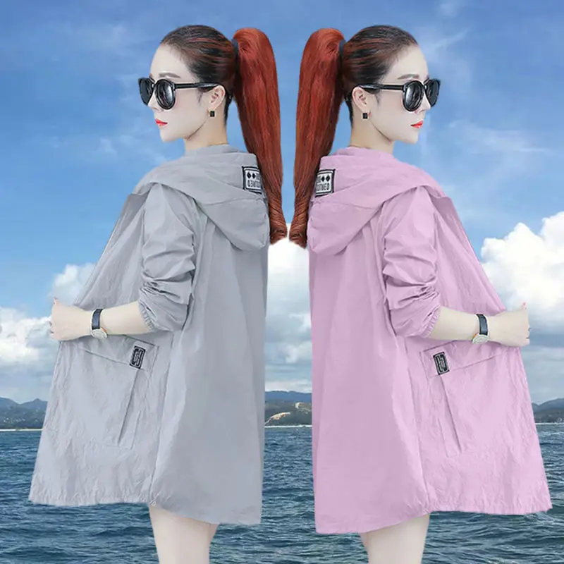 Loose Plus Size Sunscreen Clothing Women Long Coats 2024 Summer New Female Korean Sun-Protective Clothing Overcoat UV Thin Coat.