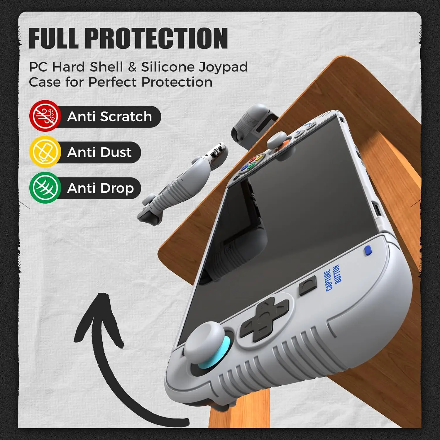 IINE Retro SFC Themed Full Body Handheld Sleeve Soft Silicone Anti-Slip Controller Shell for Nintendo Switch 2 Gaming Console - view 5