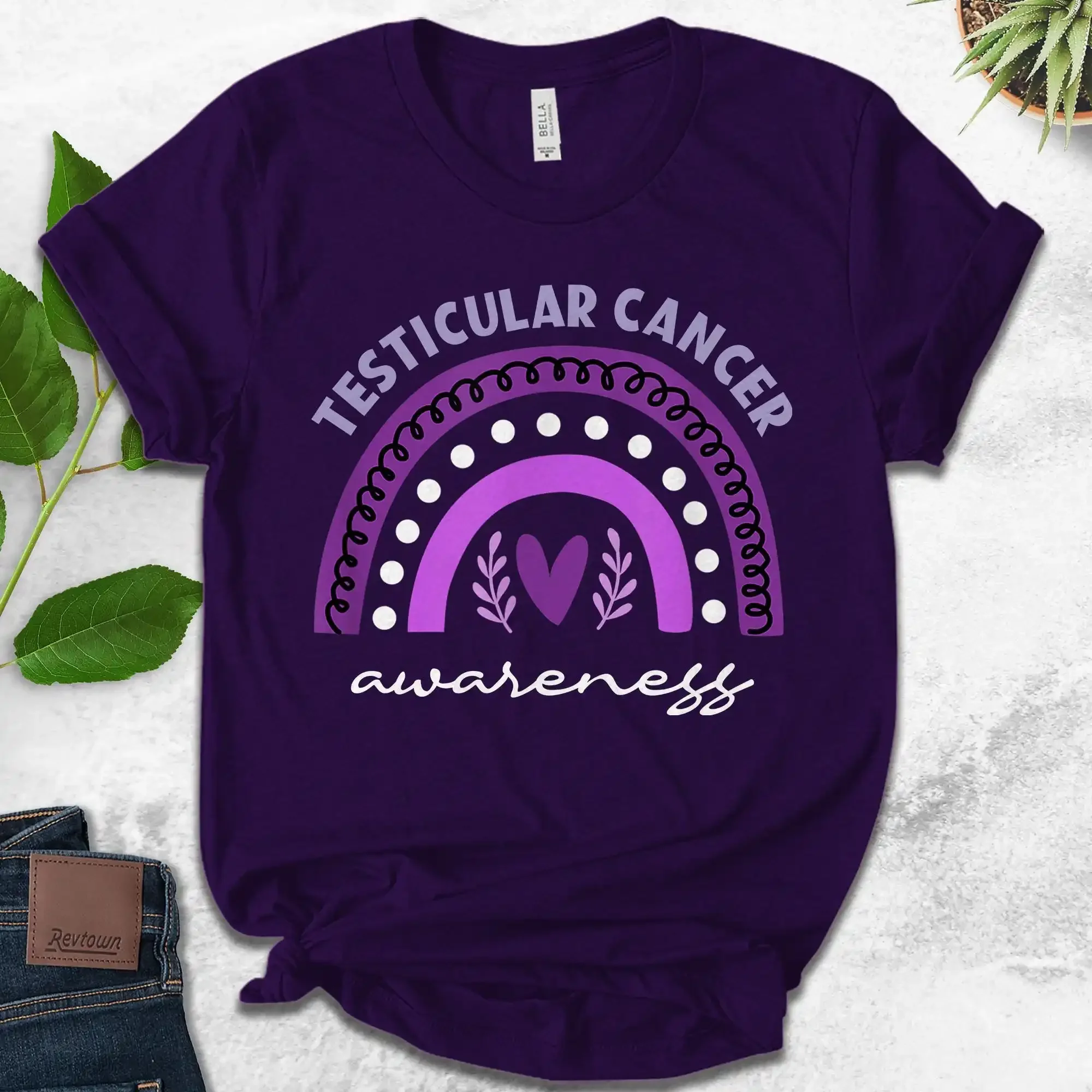 T-Shirt zur Hodenkrebs-Bewusstseinsaktion im April: „We Were Purple Ribbon Awareness Survivor UNUD02“
