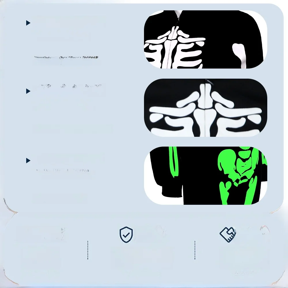 زي الهالوين المضيء في الظلام على شكل هيكل عظمي، رداء أسود ضيق متوهج، زي إله الموت للعروض #1