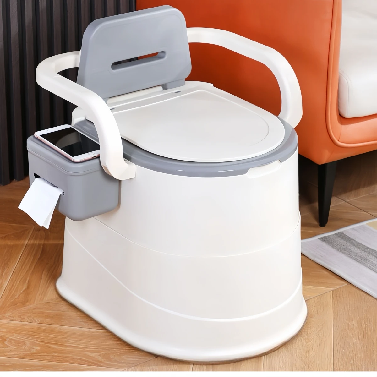 قطعة واحدة من مرحاض محمول باللون الرمادي/الوردي مع دعم خلفي مريح وغطاء، مناسب للتخييم، والأنشطة الخارجية، والحمام، وغرفة النوم، والمشي لمسافات طويلة، والنساء الحوامل، والأشخاص ذو التنقل المعاقين، ومرحاضون ذو غطاء محدود، ومستخدمين، ومستخدمين، ومستخدمين لمرحاضين، ومستوىين مع حامل مناديل، ومرحاضون قويين، وتصانة عاليين، وتصميم عصرياضة القياسين، وتصميم عصرياضة، وتصاقين، وتصميم عصريحة الرائح، وتصين، وتصميم عصريشة، وتصميم عصرياضة، وتصميم عصرياضة الرائحة الرائحة الرائحة الرائحة، بدون استخدام ا #6