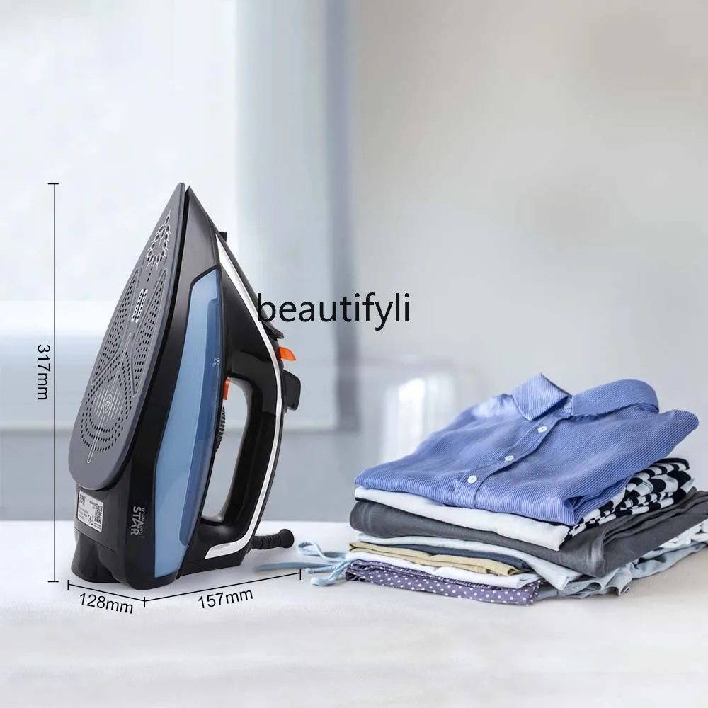 Dry ironing explosive steam self-cleaning anti-drip and anti-calcification ceramic baseplate electric iron