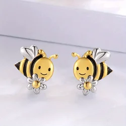 Cute Cartoon Bee Daisy Stud Earrings Birthday Christmas GiftsAnniversary Party GiftsJewelry in A Niche StyleAmerican Hot Selling