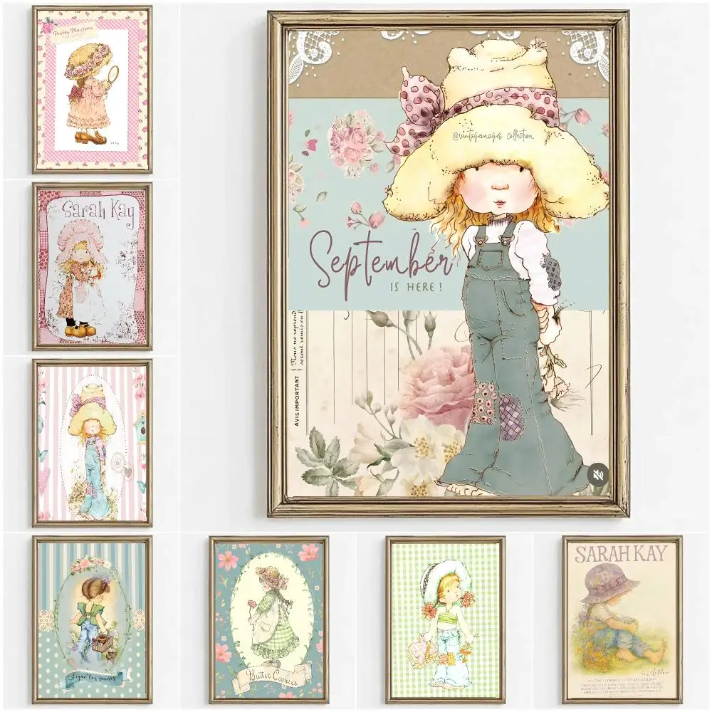 Art S-Sarah K-Kay Swing Girl Painting Calligraphy Canvas Painting Art For  Living Room Home Decor Wall Decoration Decals Gift