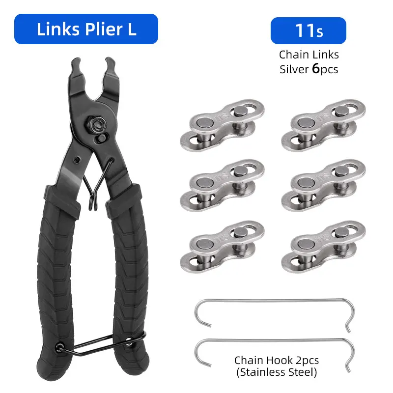 Fahrradkette Quik Link Connector Zange & 6 Paar Fahrrad Magic Buckle 6-12S MTB Rennrad Kettenklemme Entfernen Installationswerkzeug