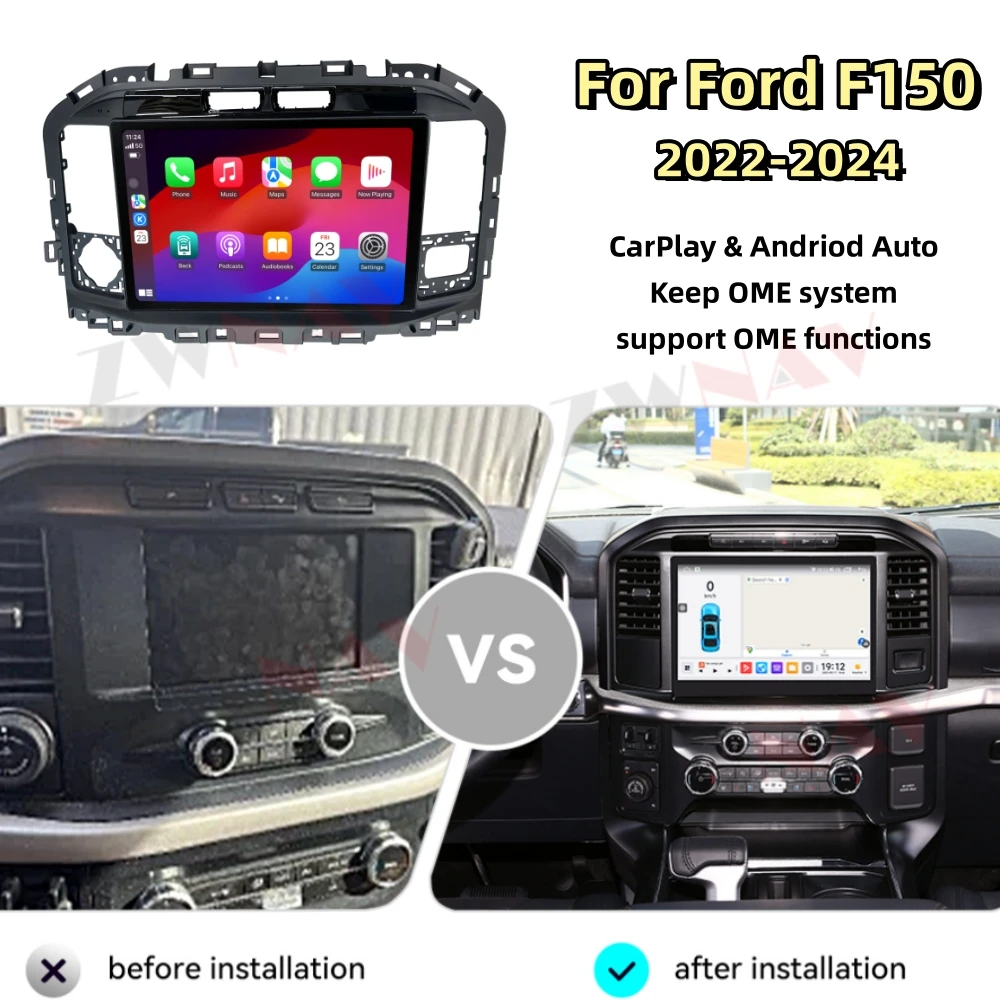 

256GB Android 13 Car Radio Stereo For Ford F150 2022 2023 2024 Wireless CarPlay & Andriod Auto 13.3" Screen Multimedia Player