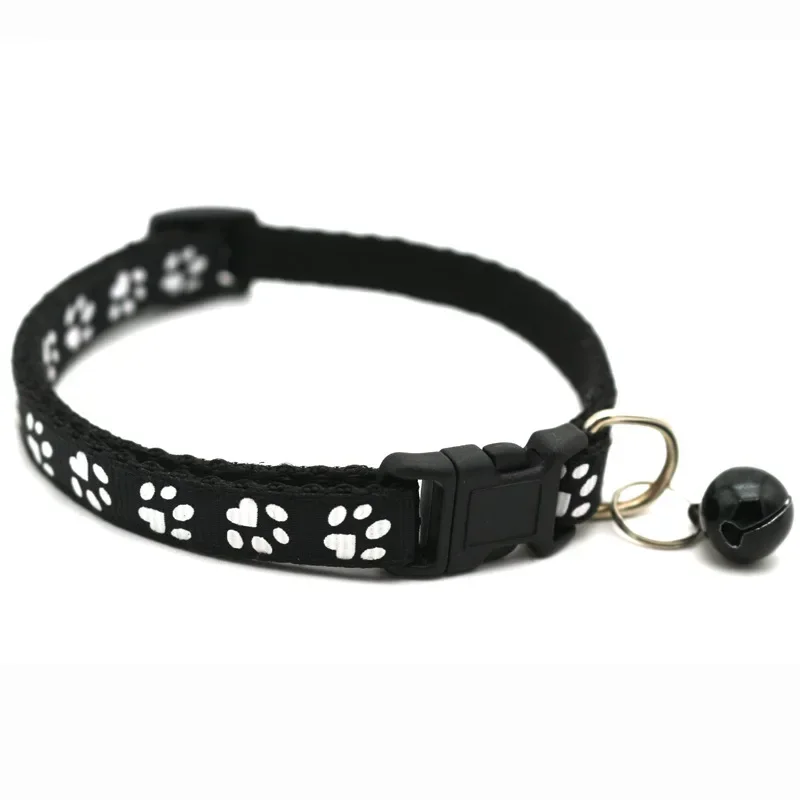 Pet Collar Dog Collar Cat Collar Single Foot Print Paw Print Bell Pet Supplies Pet Accessories Dog Accessories