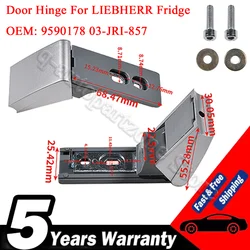 9590178 Door Hinge For LIEBHERR Fridge Freezer Refrigerator Pair Hinges With Fixings Silver 03-JRI-857