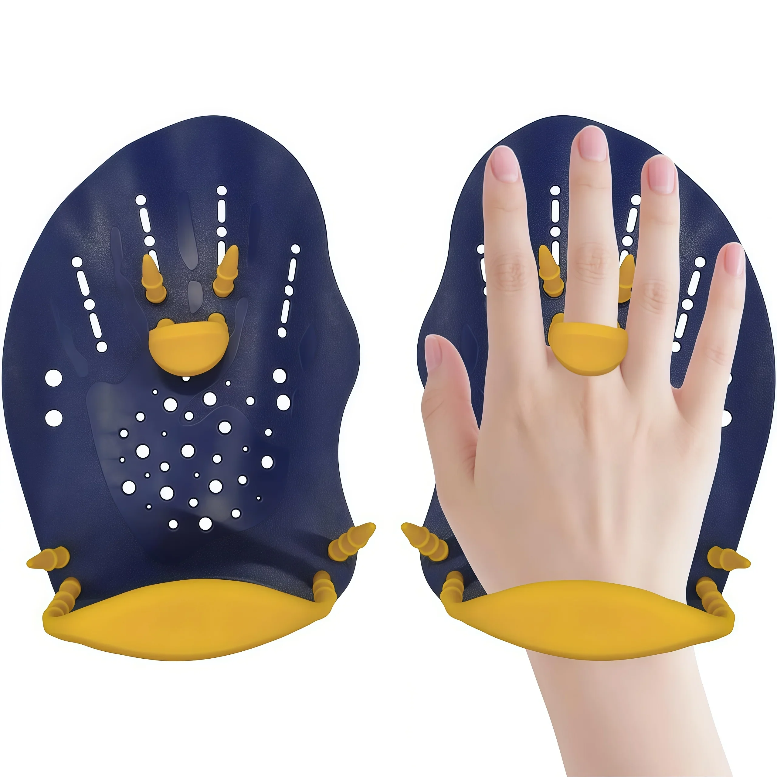 1 Paar Verstellbare Schwimmpaddles für Runden-Schwimmen, Handpaddles Handflossen für Erwachsene und Kinder, Pool-Trainingszubehör – Detail 2