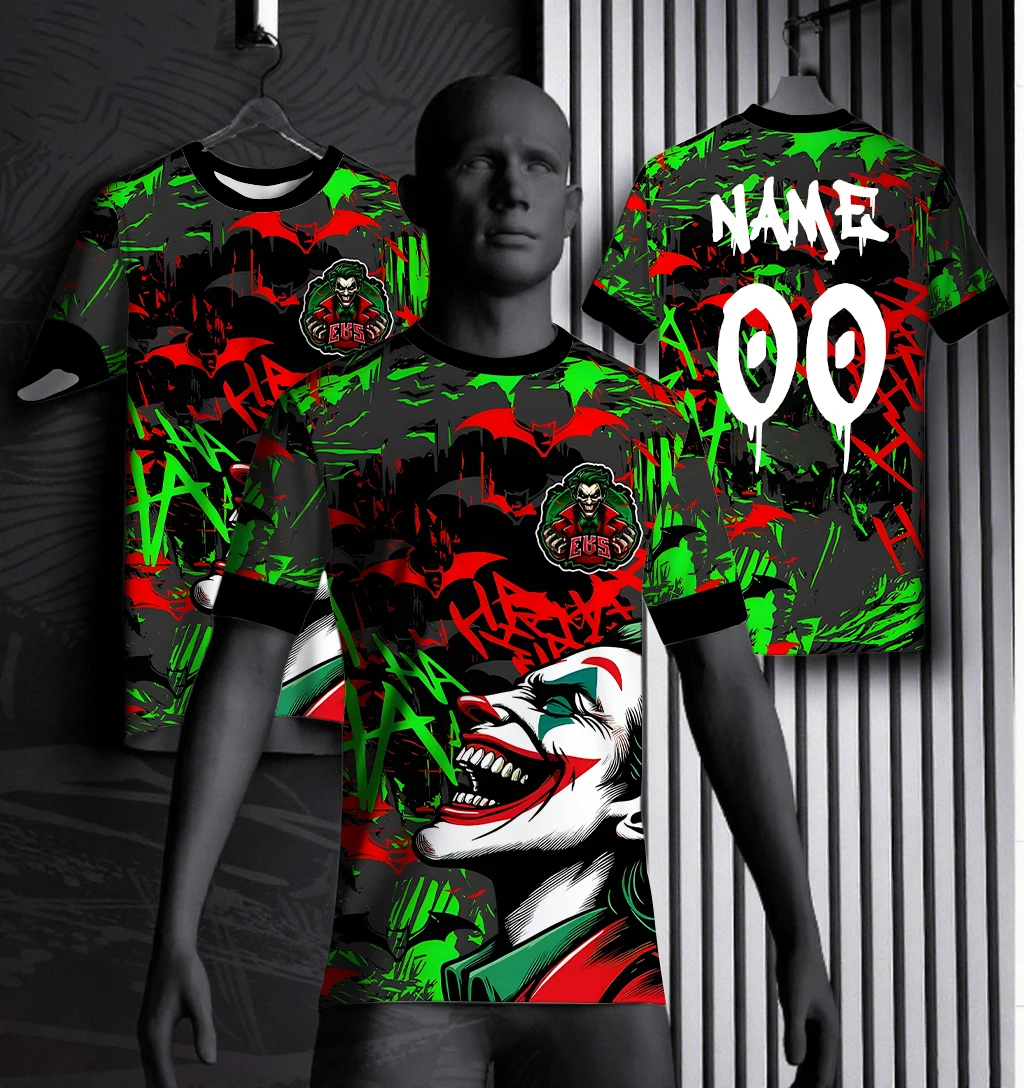 

Marvel 2025 New Men's Quick-Drying Sports T-shirt Loose Fitness Breathable Summer Gym Trend Joker HAHAHA Short Sleeve