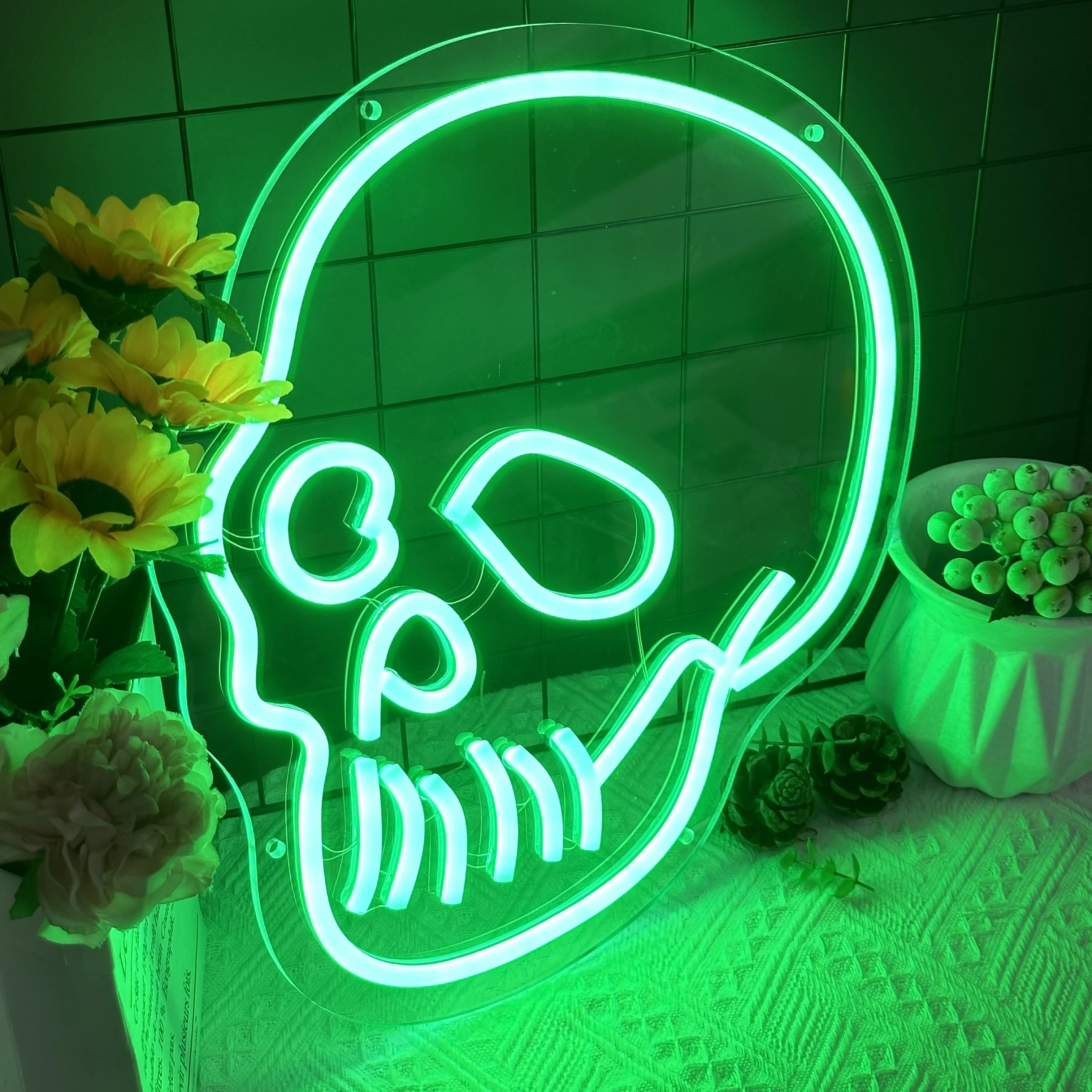 No MOQ Custom Halloween Neon Sign Acrylic Skull LED Sign For Bar Home Wall Decor Neon Light Signs