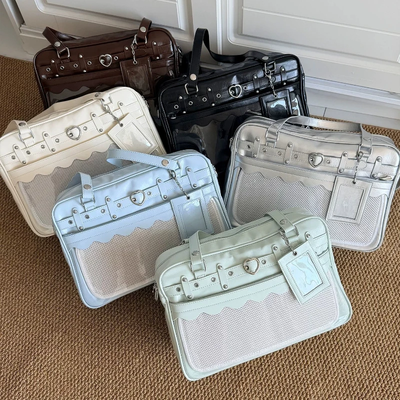 2026 New Transparent Large Food Volume Two-dimensional Lta Bag Mail Carrier Bags Women's Daily Versatile Baby Bag Messenger Bags