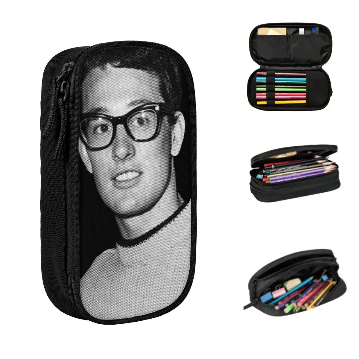 

Buddy Holly Oh Boy Pencil Cases Large Capacity Pen Bags Pen Box Pencil Pouch For Boys Girls Students Stationery School Office