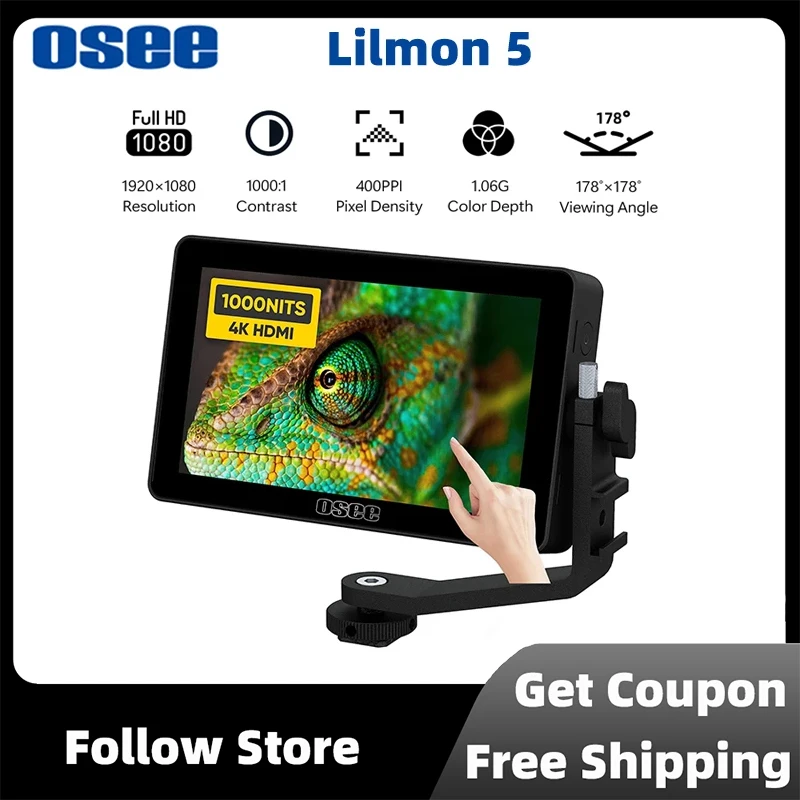 OSEE Lilmon 5 1920x1080 5.5inch 4K HDMI Profissional Portable Monitor 1000nits With Color Calibratio Touch On-camera Monitor Kit