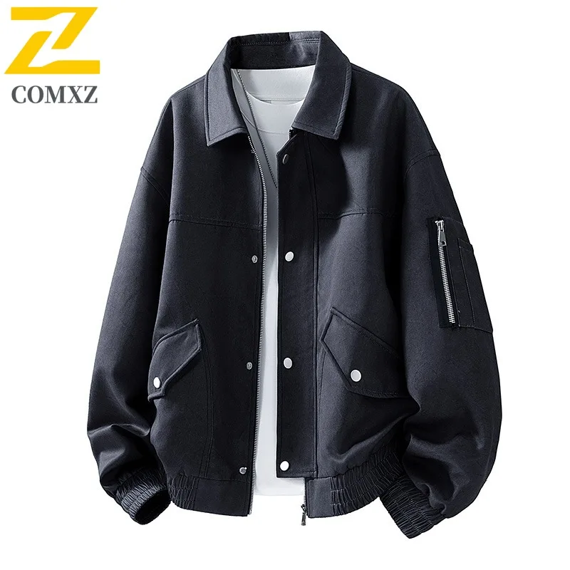 

​Men Casual sport Hooded Windbreaker Spring HongKong Style Jacket Waterproof Windproof Fashion Lightweight Layered Outerwear