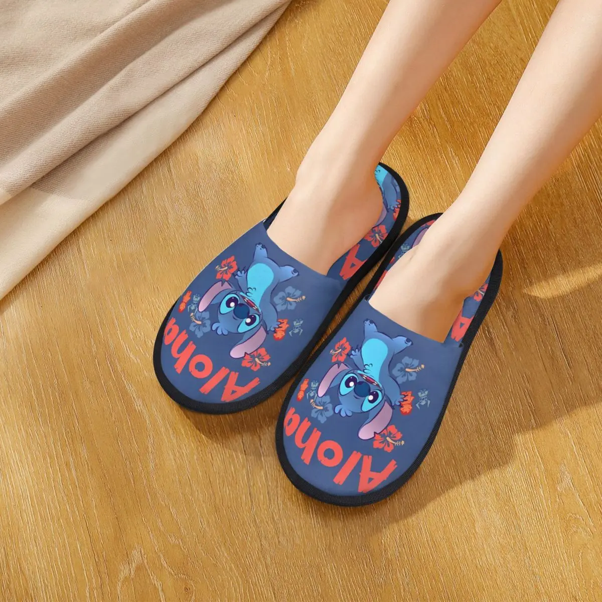 ألوها مضحك لطيف غرزة شبشب منزل غرفة المعيشة الكرتون لينة رغوة الذاكرة الشرائح عدم الانزلاق #5