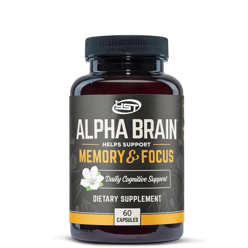 Alpha Brain - premium puzzle brain supplement - focus, concentration, and memory - Alpha GPC, L-theanine, and fake purslane