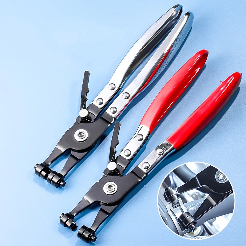 Heavy-Duty Hose Clamp Pliers – Metal, 1.89″ Max Opening, 8.46″ Length, Non-Slip Grip, Multi-Stage Gear, For Ring & Flat Hose Clamps