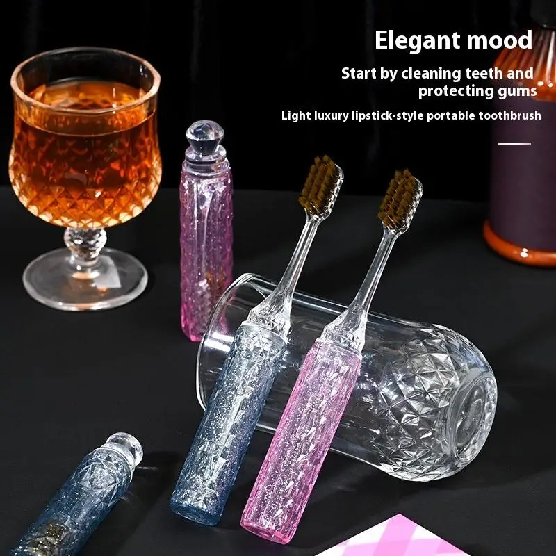 แปรงสีฟันขนนุ่ม 1/2 ชิ้น ด้ามจับแบบถอดได้ สำหรับผู้ชายและผู้หญิง ขนาดพกพาสะดวก เครื่องมือดูแลสุขภาพช่องปาก