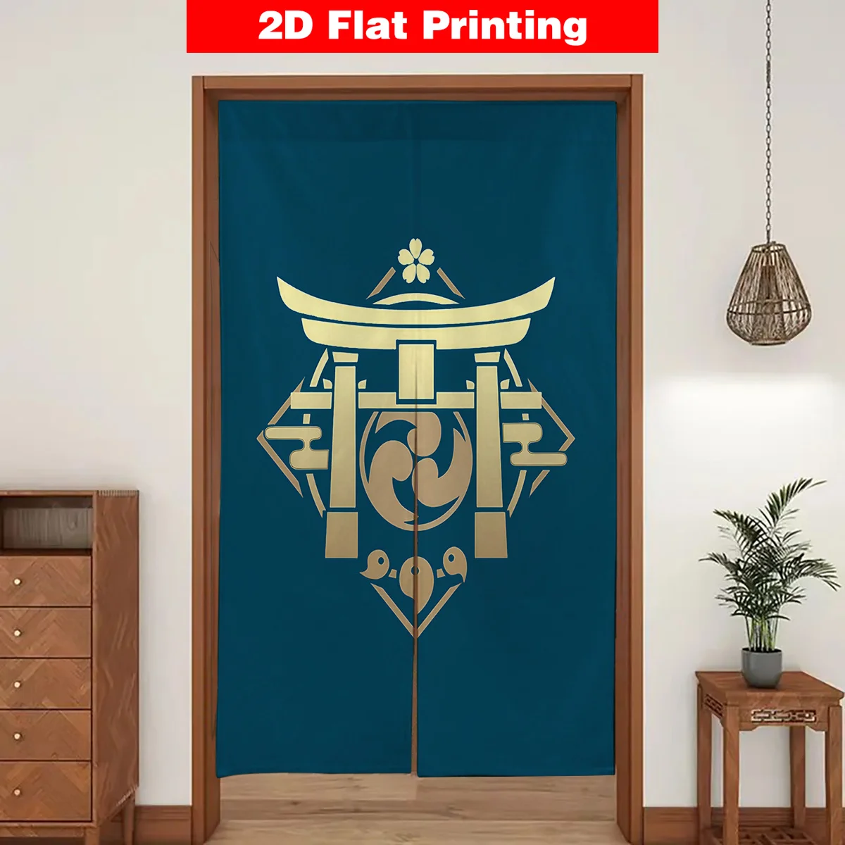 Japanese Door Curtain Room Decor Japanese Style Folding Screen Panel House Decoration Living Room Torii Gate Entrance Divider Cu