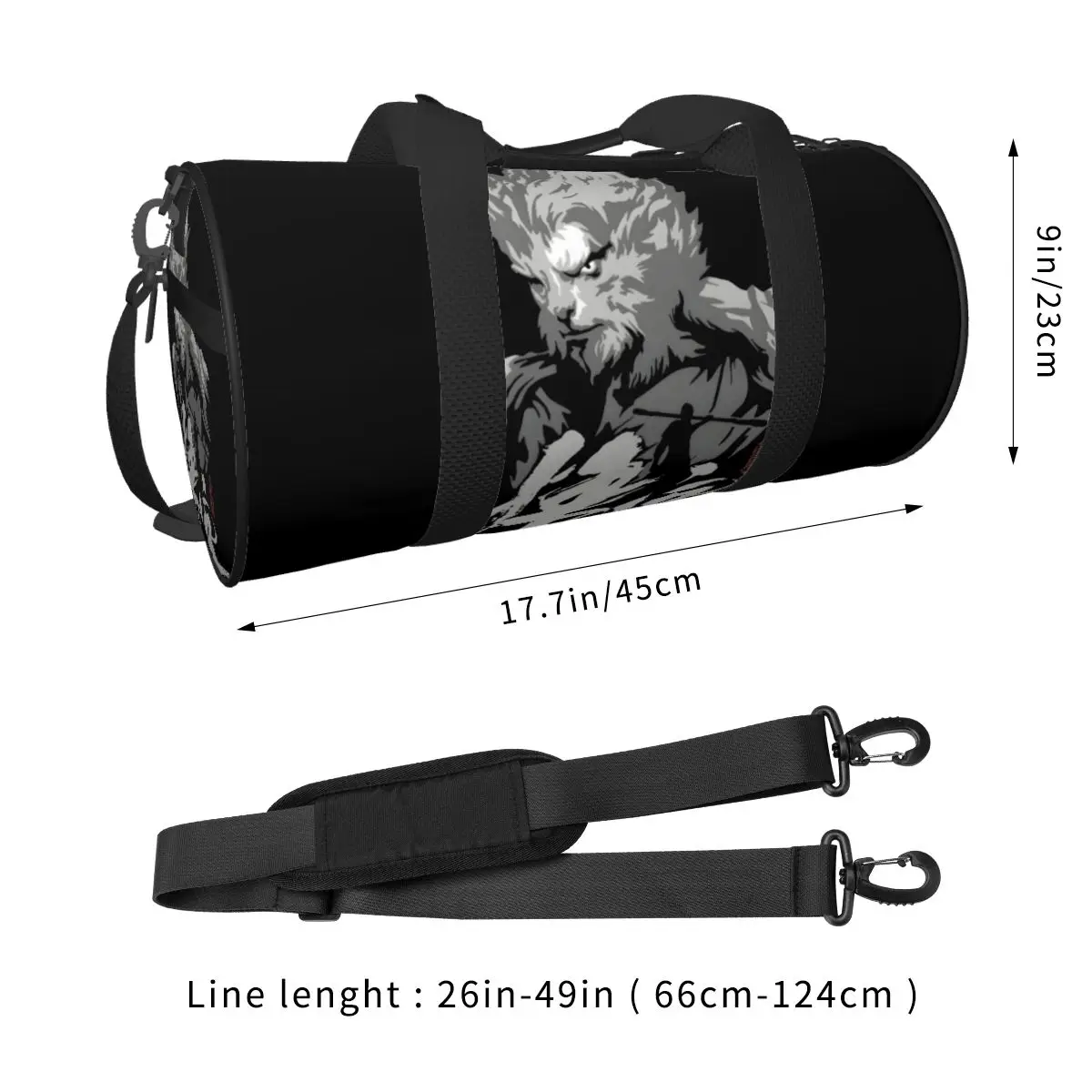 Black Myth Wukong Game 2024 Duffel Bag for Men Women Funny Video Game Gym Fitness Bags with Pocket for Outdoor Sports