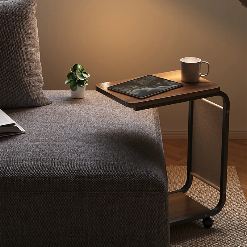 Petite Table Basse Carrée Multifonctionnelle en Bois, Mobilier Moderne pour Salle à Manger et Salon