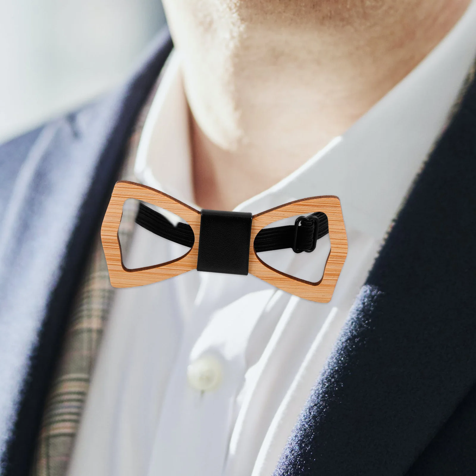 

Bamboo Wood Bowtie For Men Handcrafted Stylish Necktie Groom Wedding Accessory Lightweight Durable Bow Tie Men