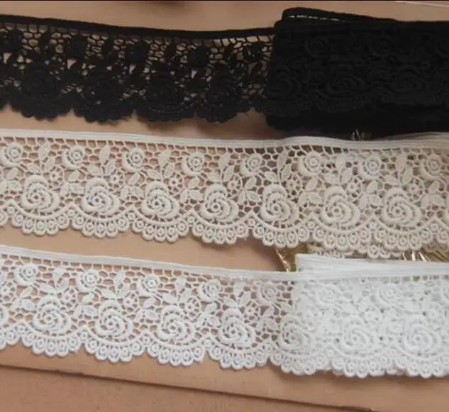 Width 4.5cm Thicken Retro Rose Flwoer Pure Cotton Lace Embroidery Trim Lace Decoration Yarn skirt Curtain X406