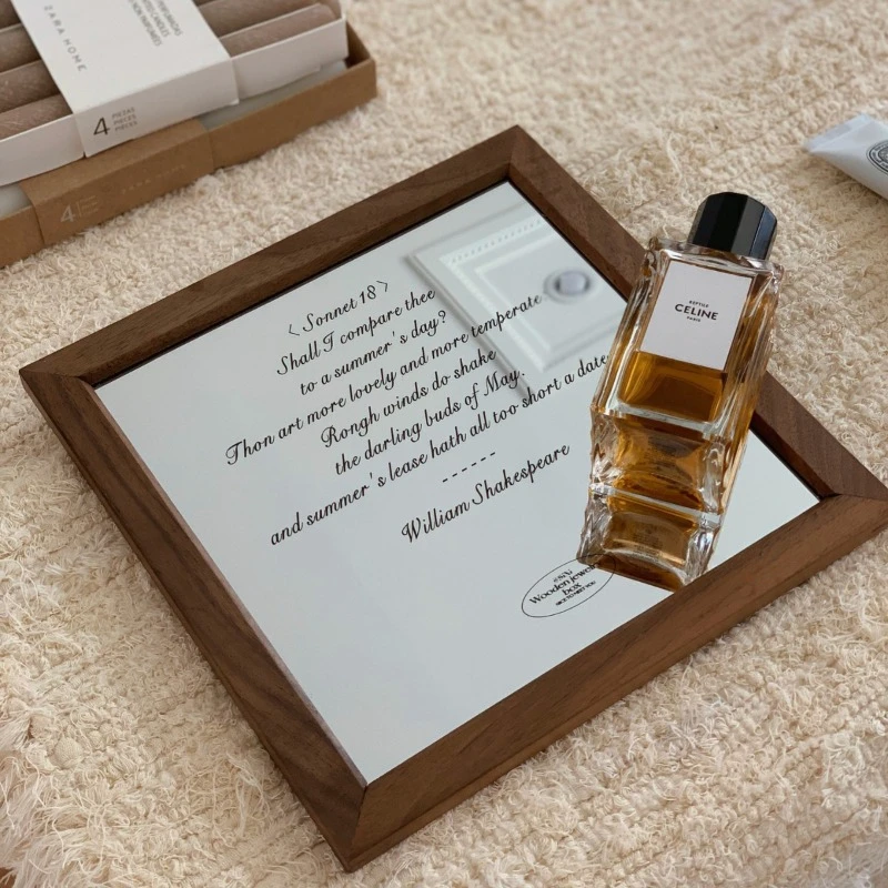 

Wooden Mirror Jewelry Tray Decoration Stand Earrings Jewelry Organizer Necklace Display Stand Bracelet Holder Photography Props