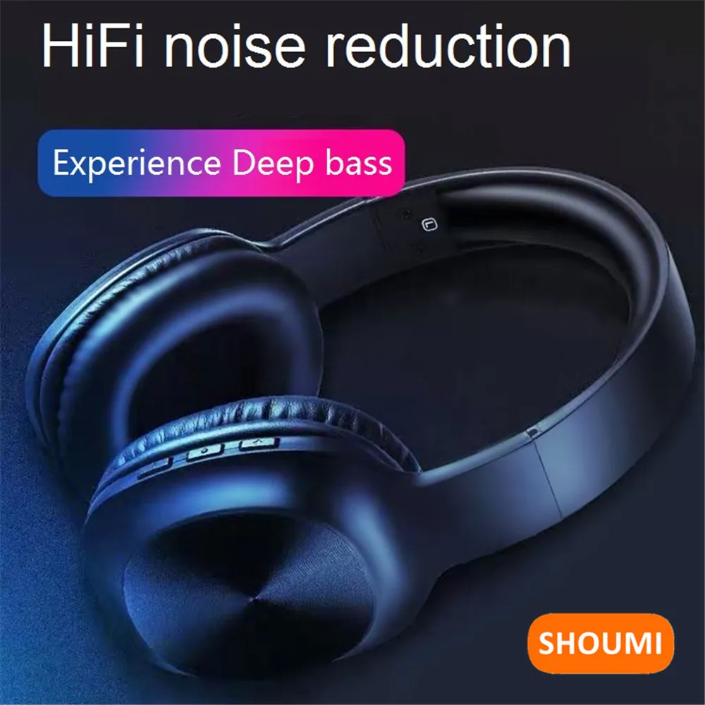 20-40 Hours Playback True Wireless Earphones Fold Bluetooth Headphone Bass Big Earmuff Headset with Microphone Full Pack Helmet