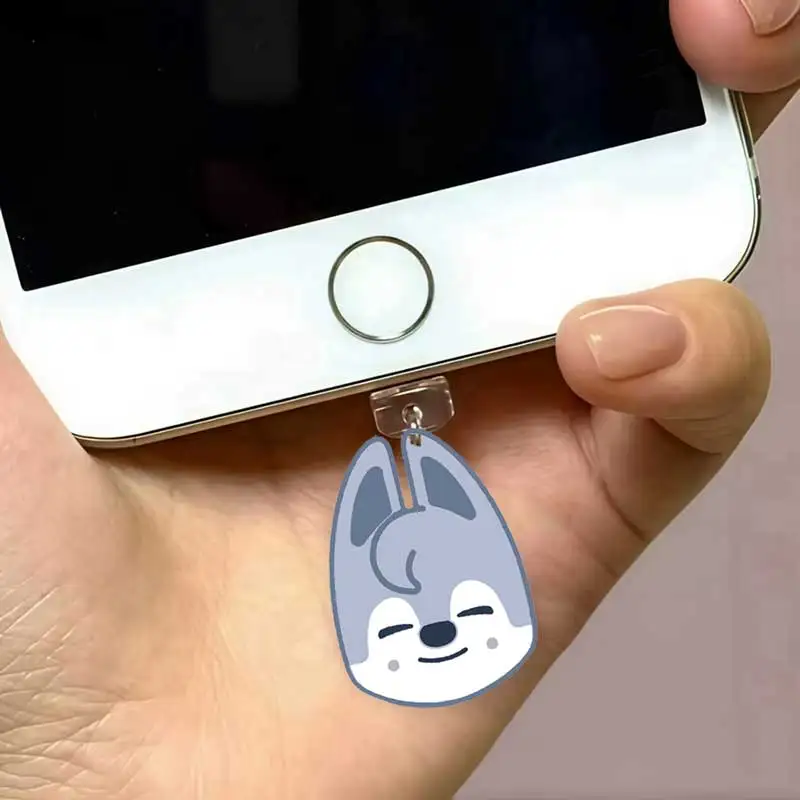 Stray children, Acrylic phone dust plug for iPhone Xiaomi Type-C KPOP Stray dust plug phone mobile accessories Fans Gifts
