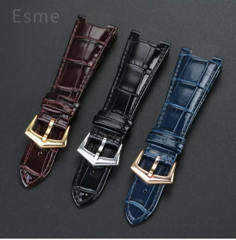 Für Patek Philippe Nautilus Serie 5711 5712 5980, wasserdichtes Rindsleder-Uhrenarmband aus echtem Leder mit Stahlverbindung, 25 mm – Detail 4