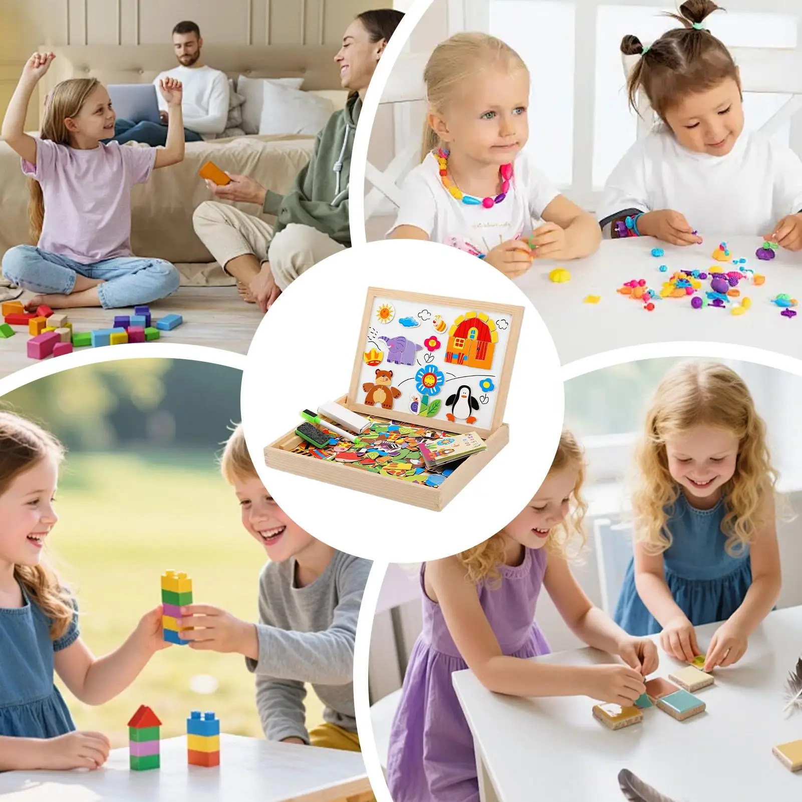Kids Magnetic Board Wooden Magnetic Writing Board For Kids Educational Toy Writing Drawing Activities For Baby Girls Boys