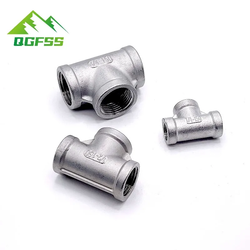 

SS 304 Stainless Steel adapter 1/8" 1/4" 3/8" 1/2" 3/4" 1" 1-1/4" 1-1/2" Female Thread BSP Water Pipe Fitting 3 way Tee Adapter