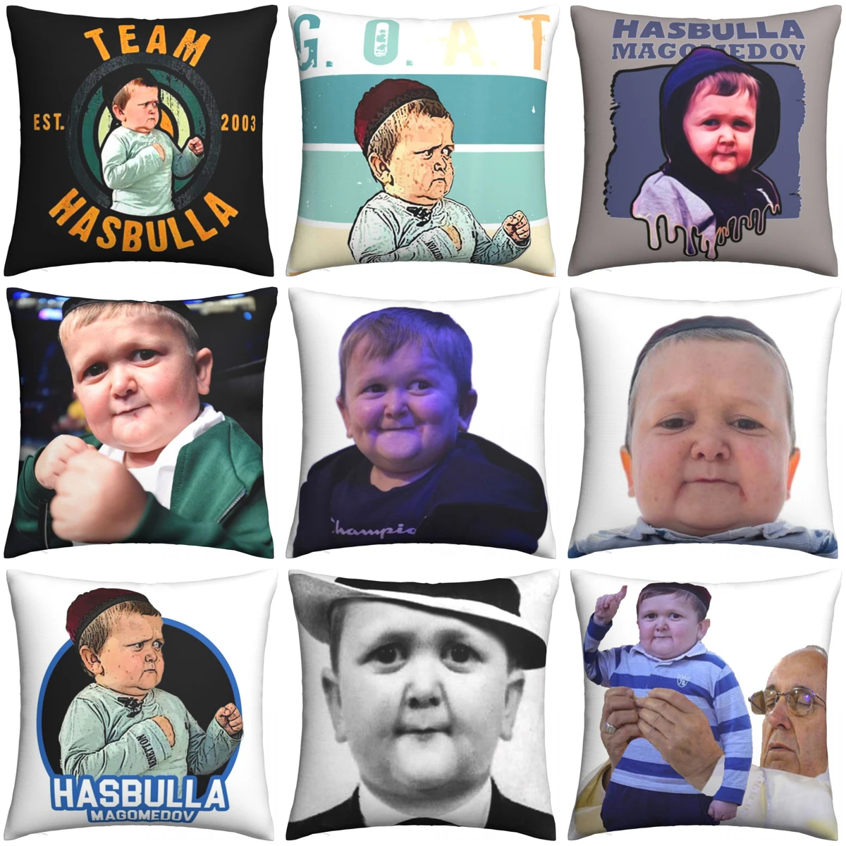 Hasbulla Fighting Meme Pillow Case Cushion Covers Novelty Polyester Decorative Throw Pillow Case Cover for Home 18